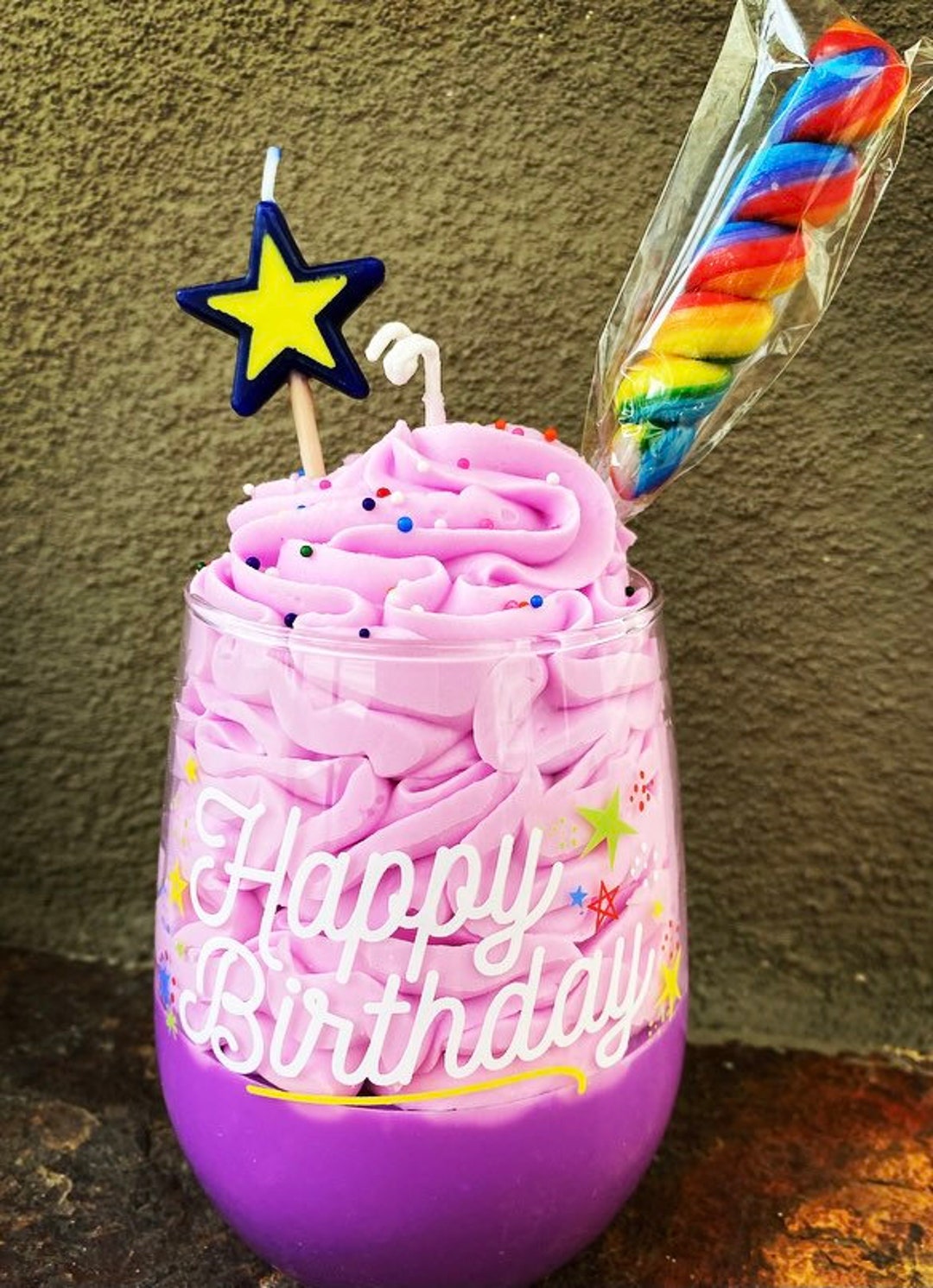 The Custom Birthday Candle Large 1 Lb Soy Whipped Wax Highly Etsy