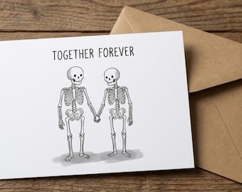 Together Forever Skeleton Love Greeting Card
