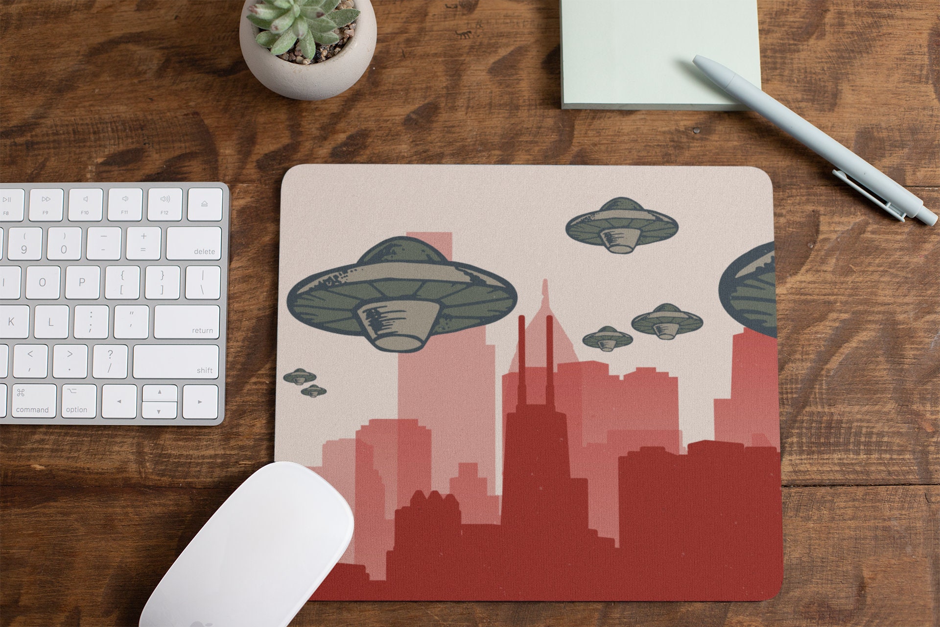 Mouse pad Aliens OVNI Planets Space - Mousepad E6930 com desenho animado  divertido para ela