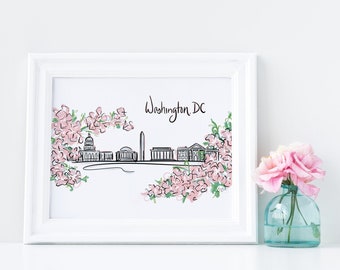 Kirschblüten Washington, DC Druck / Hauptstadt Poster