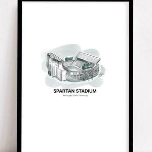 Spartan Stadium Print / Michigan State University / Spartans Print