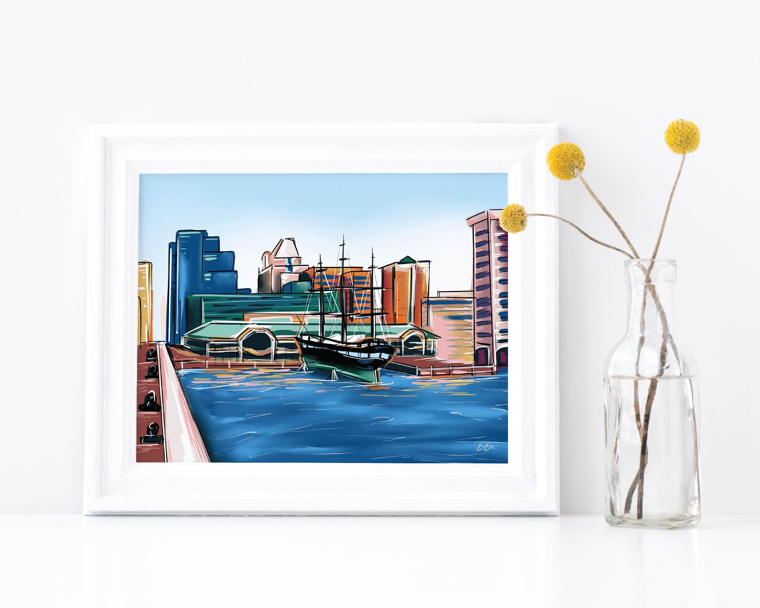 Baltimore MD Print / Maryland Print/ Inner Harbor Print Etsy