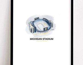 Impresión del Estadio de Michigan: La Casa Grande, Arte de los Wolverines