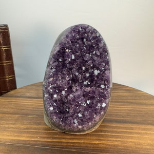 1403 Natural Amethyst Cluster Mountain-Shape | Cathedral Amethyst Druzy Purple Crystal Quartz Polished Edge Energy Healing Geode Stone