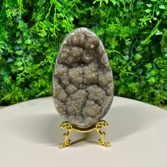 卵形のアメジストシトリンジオード：ウルグアイ産水晶（台座付き 