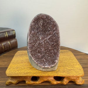 D1125 Natural Red Amethyst Cluster Cathedral Amethyst Mountain Shape Purple Crystal Quartz Polished Edge Energy Healing Stones Geode Stone