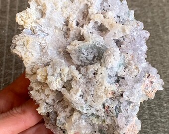 レインボーアゲートギャラクシーカルセドニージオード：ピンク