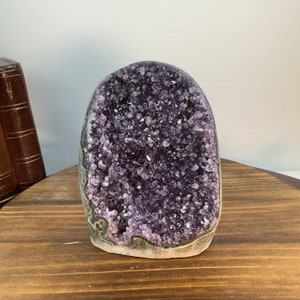 1398 Natural Amethyst Cluster Mountain-Shape | Cathedral Amethyst Druzy Purple Crystal Quartz Polished Edge Energy Healing Geode Stone