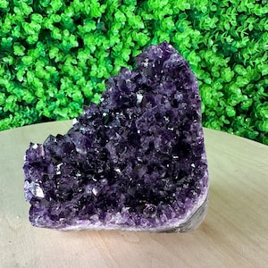 S925 Flower Formations Natural Amethyst Cluster Mountain Shaped/Cathedral Cut Base AAA Grade Deep Druzy Purple Crystal Quartz Energy Healing