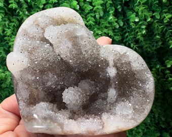 アメジストハートジオード：台座付きロゼット鍾乳石水晶 - Etsy 日本