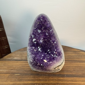 1400 Natural Amethyst Cluster Mountain-Shape | Cathedral Amethyst Druzy Purple Crystal Quartz Polished Edge Energy Healing Geode Stone