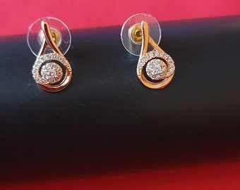 CZ Stud Eatrings/Gold Diamond Cute Studs/Small Studs /Indian Jewelry Pakistani Jewelry/Earrings /American Diamond Dainty Stud/ Gifts for Her
