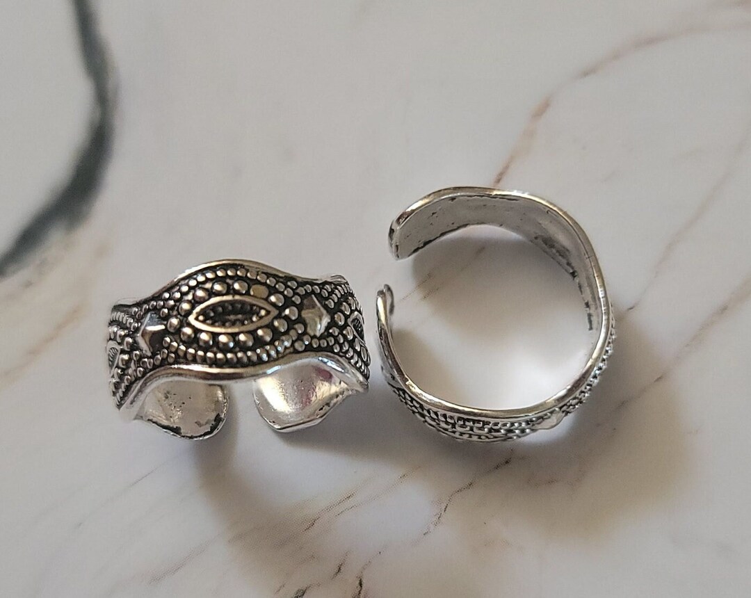 Antique Toe Rings, Indian Jewelry, Adjustable Toe Ring, Boho Style