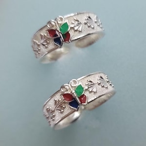Oxidized Silver Plated Big  Toe Ring: Adjustable Boho Indian Jewelry