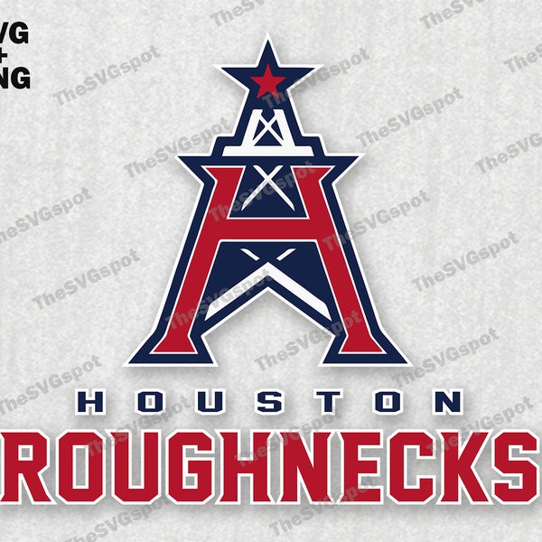 Houston Roughnecks SVG.  XFL Football Team Logo and Cut File for Cricut, Silhouette, Screen Printing, Sublimation, T-shirts, Mugs & more.