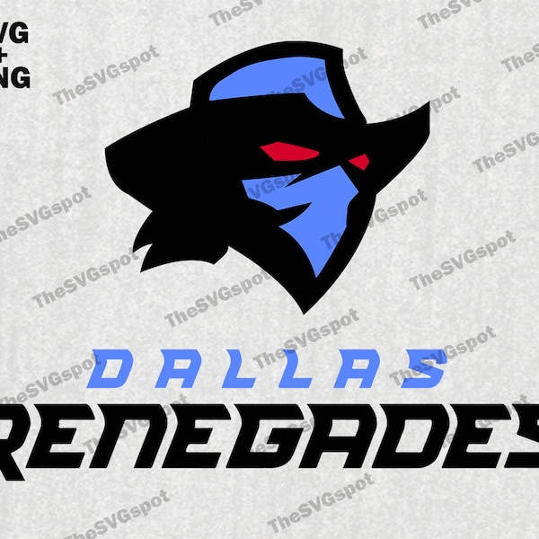 Dallas Renegades SVG.  XFL Football Team Logo and Cut File for Cricut, Silhouette, Screen Printing, Sublimation, Posters, T-shirts, & more.
