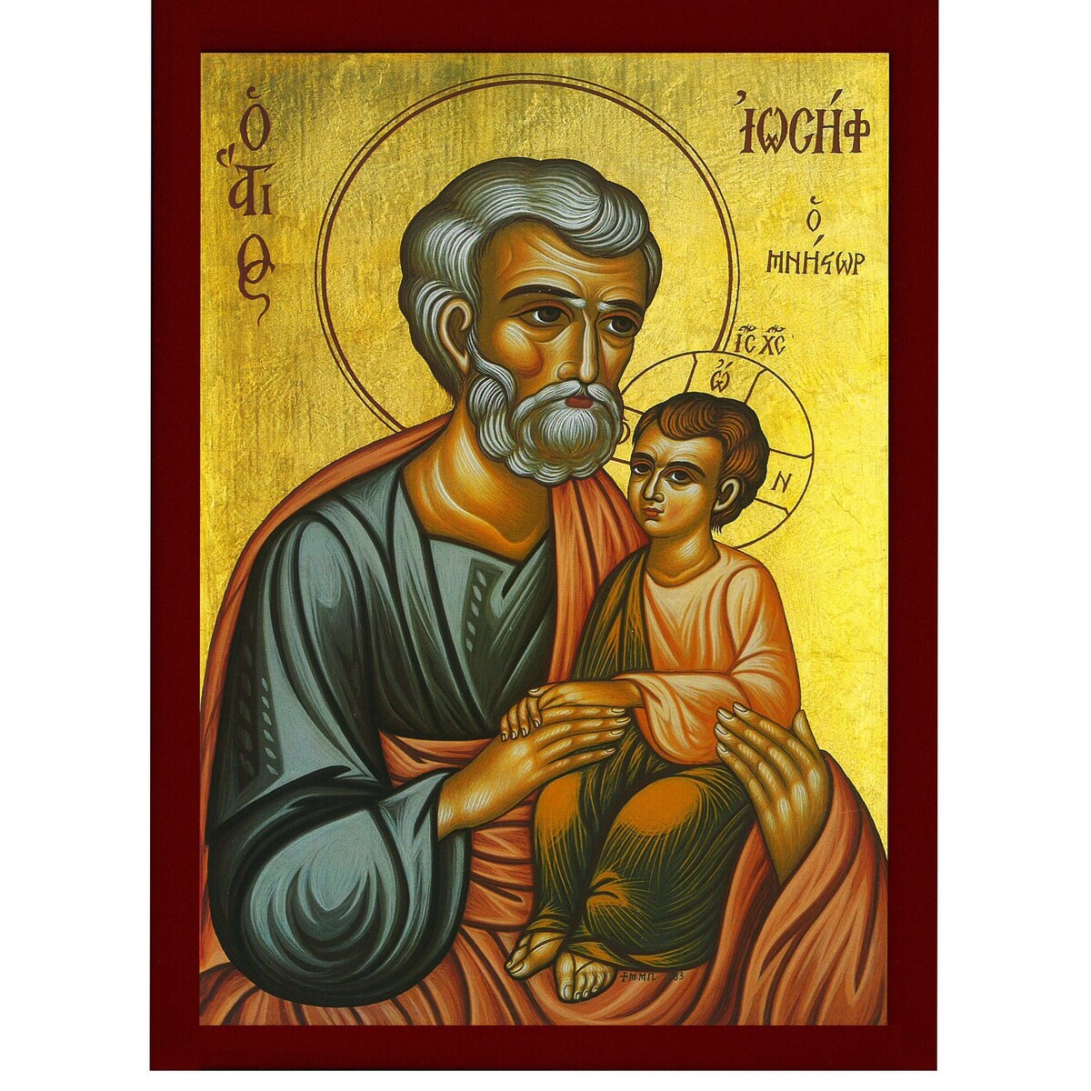 Saint Joseph Icon, Handmade Greek Orthodox Icon of St Joseph the Betrothed, Byzantine Art Wall Hanging Wood Plaque, Religious Gift - Etsy
