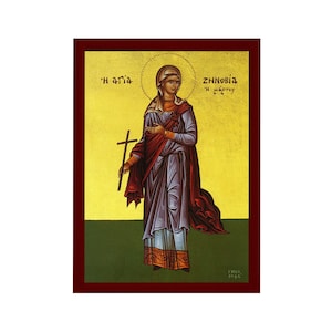 Saint Zenobia Icon, Handmade Greek Orthodox Icon of St Zinovia ...