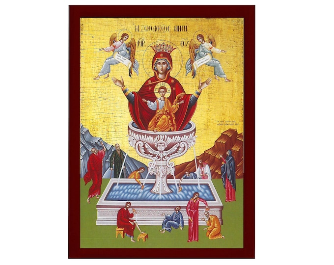 Ícono de la Virgen María Panagia Primavera dadora de vida, ícono ...