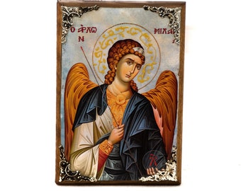 Archangel Michael Icon Handmade Greek Orthodox Icon of St | Etsy