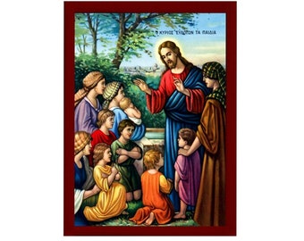 Jesus Christ Blessing Pantocrator Orthodox Icon, Handmade Christian Wall Art on Wood, Byzantine Religious Gift, Home Decor