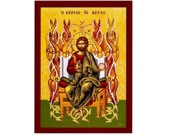 Jesus Christ Pantocrator Orthodox Icon, Handmade Christian Wall Art on Wood, Byzantine Religious Gift, Home Decor