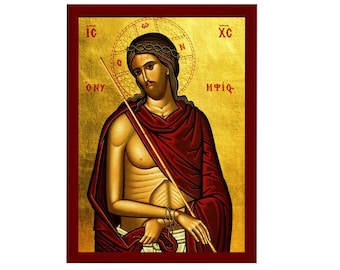 Icona ortodossa di Gesù Cristo Ninfi, sposo, opera d'arte cristiana da parete realizzata a mano su legno, regalo religioso bizantino, decorazione per la casa