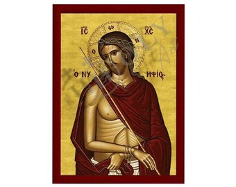 Icona ortodossa di Gesù Cristo Ninfi, sposo, opera d'arte cristiana da parete realizzata a mano su legno, regalo religioso bizantino, decorazione per la casa