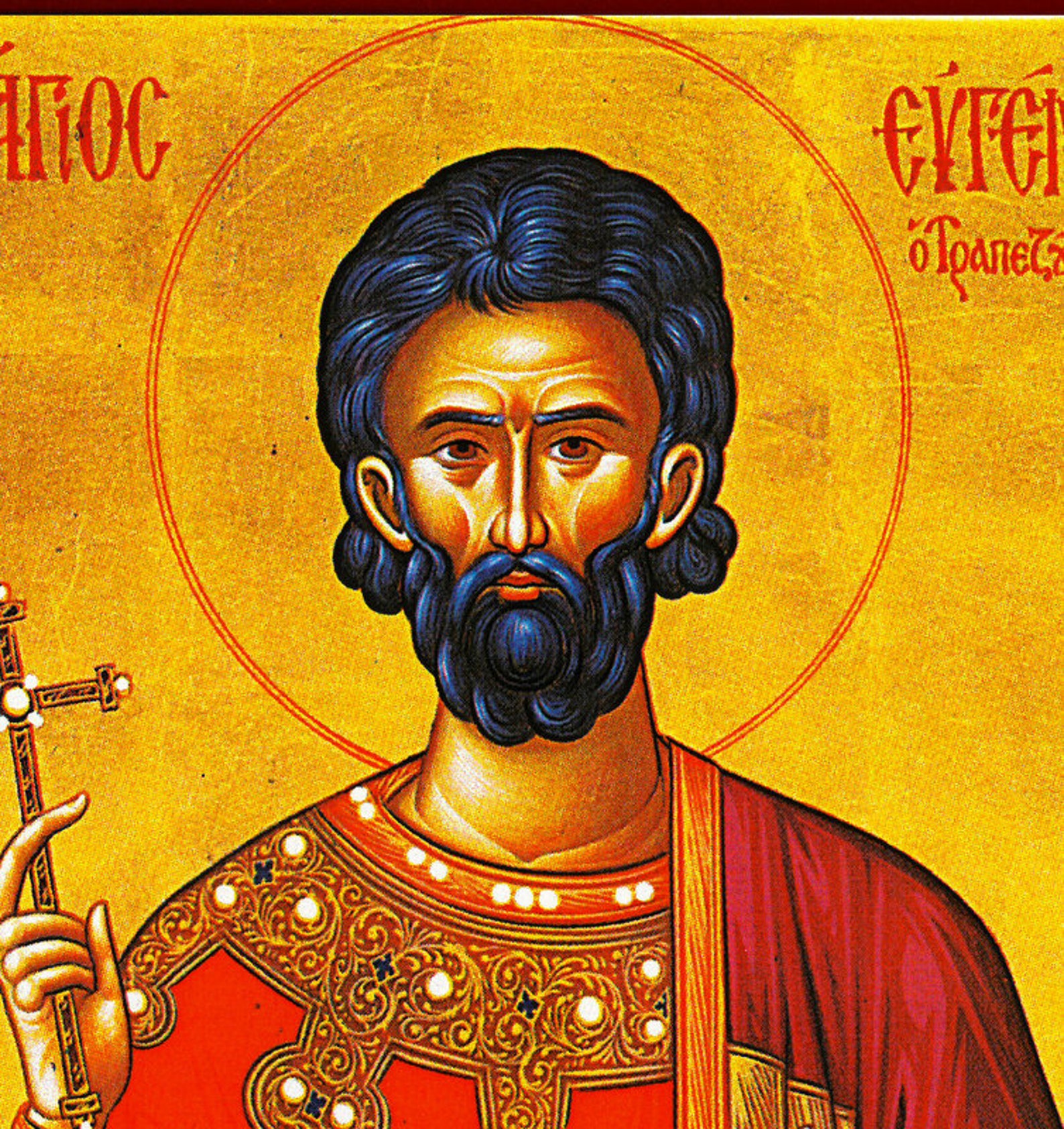 Saint Eugene Icon Handmade Greek Orthodox Icon of St Eugenios Etsy UK