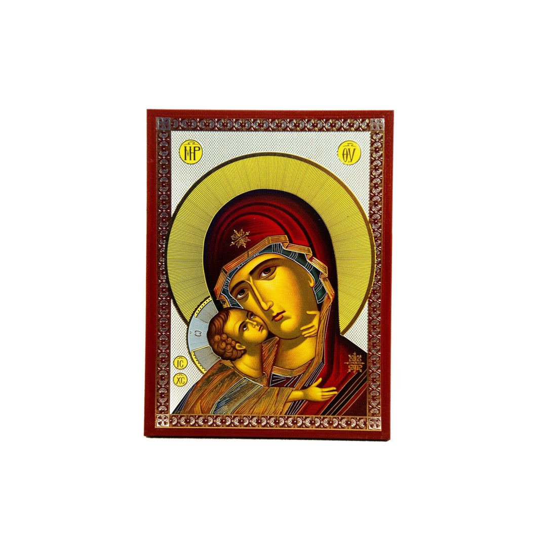 Virgin Mary Glykophilousa Orthodox Icon, Handmade Christian Wall Art on ...