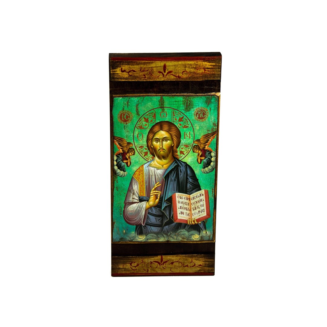 Jesus Christ Icon, Handmade Greek Orthodox Icon of Our Lord, Byzantine ...