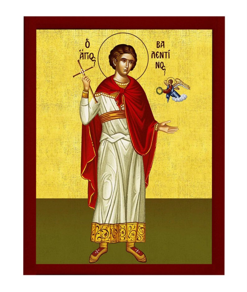 Saint Valentine Icon Handmade Greek Orthodox Icon St - Etsy