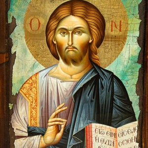 Jesus Christ Icon Pantocrator Handmade Greek Orthodox Icon - Etsy