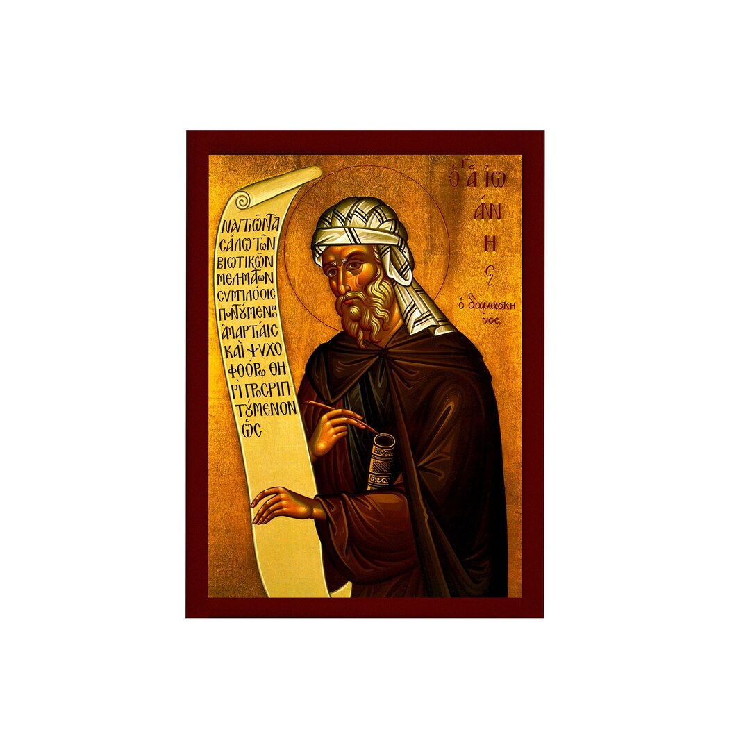 Saint John of Damascus Orthodox Icon, Handmade Christian Wall Art on ...
