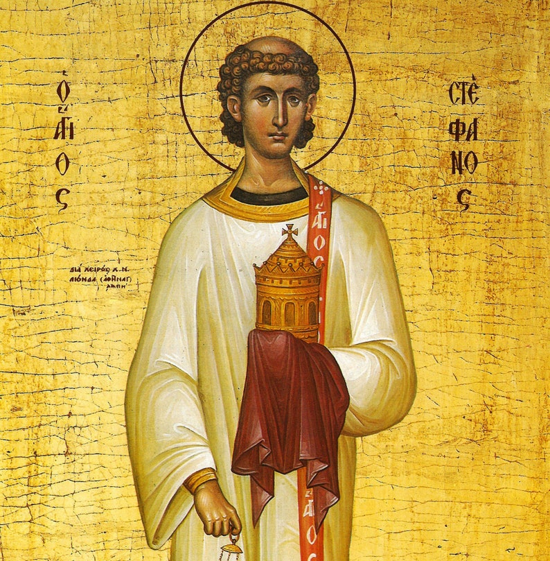 Saint Stephen Icon Handmade Greek Orthodox Icon St Stephen - Etsy