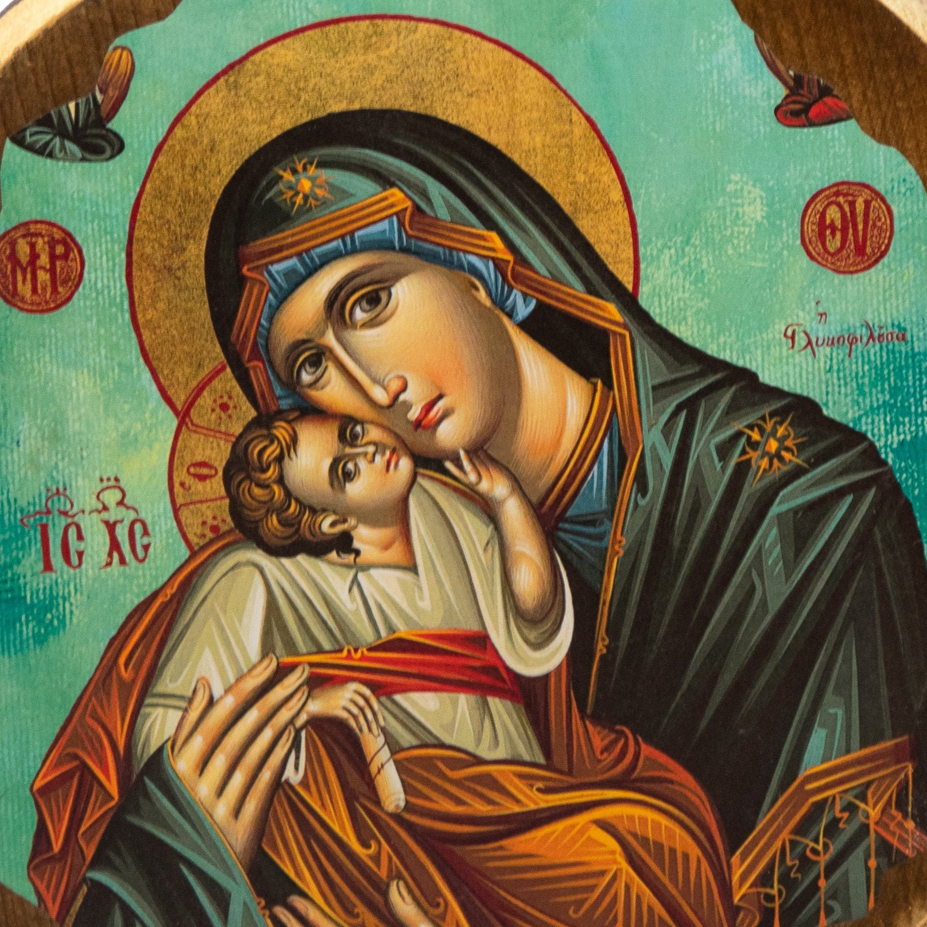 Icoon Jezus Christus Pantocrator Bladgoud - 20 cm | De Winkel van Lourdes