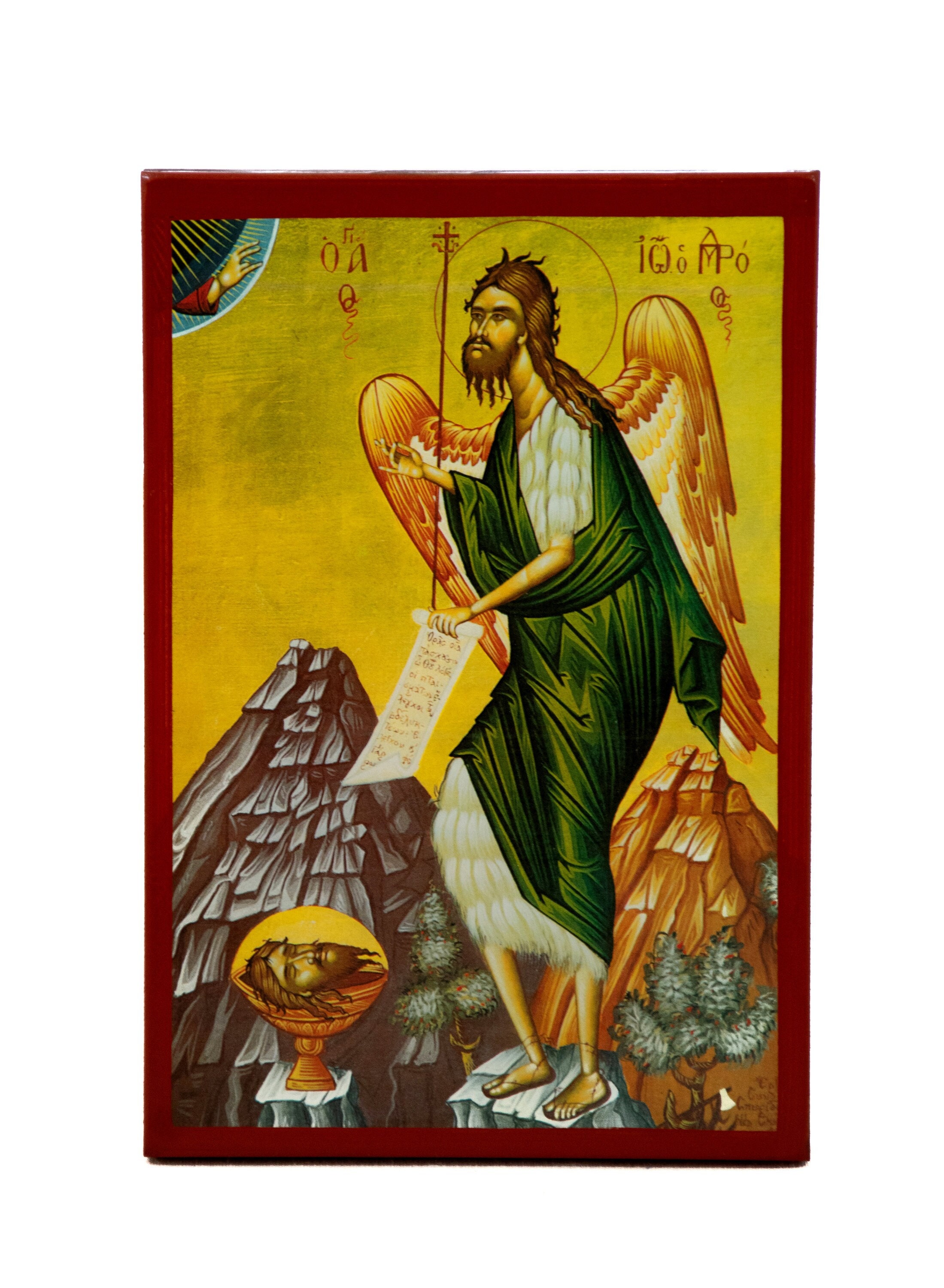Saint John the Baptist Orthodox Icon, Handmade Christian Wall Art on ...