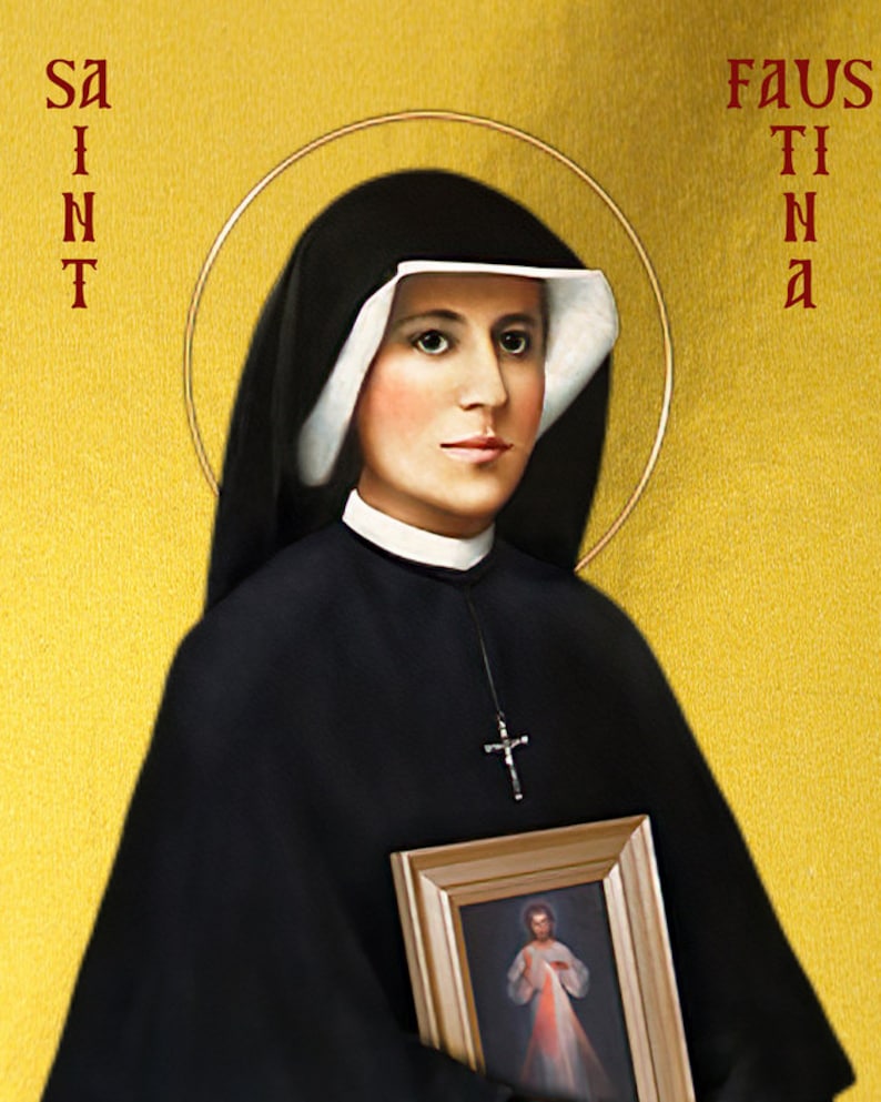 Saint Faustina Icon Handmade Greek Orthodox Icon of St Etsy