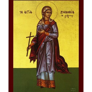 Saint Zenobia Icon, Handmade Greek Orthodox Icon of St Zinovia ...