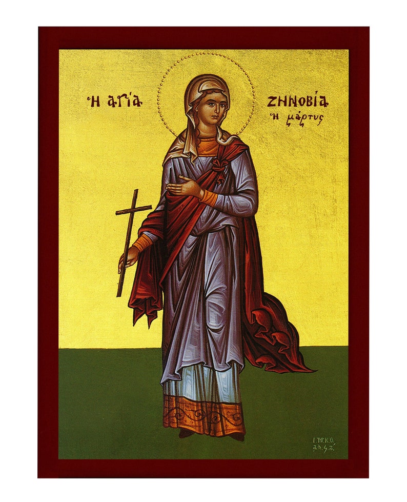 Saint Zenobia Icon Handmade Greek Orthodox Icon of St Etsy