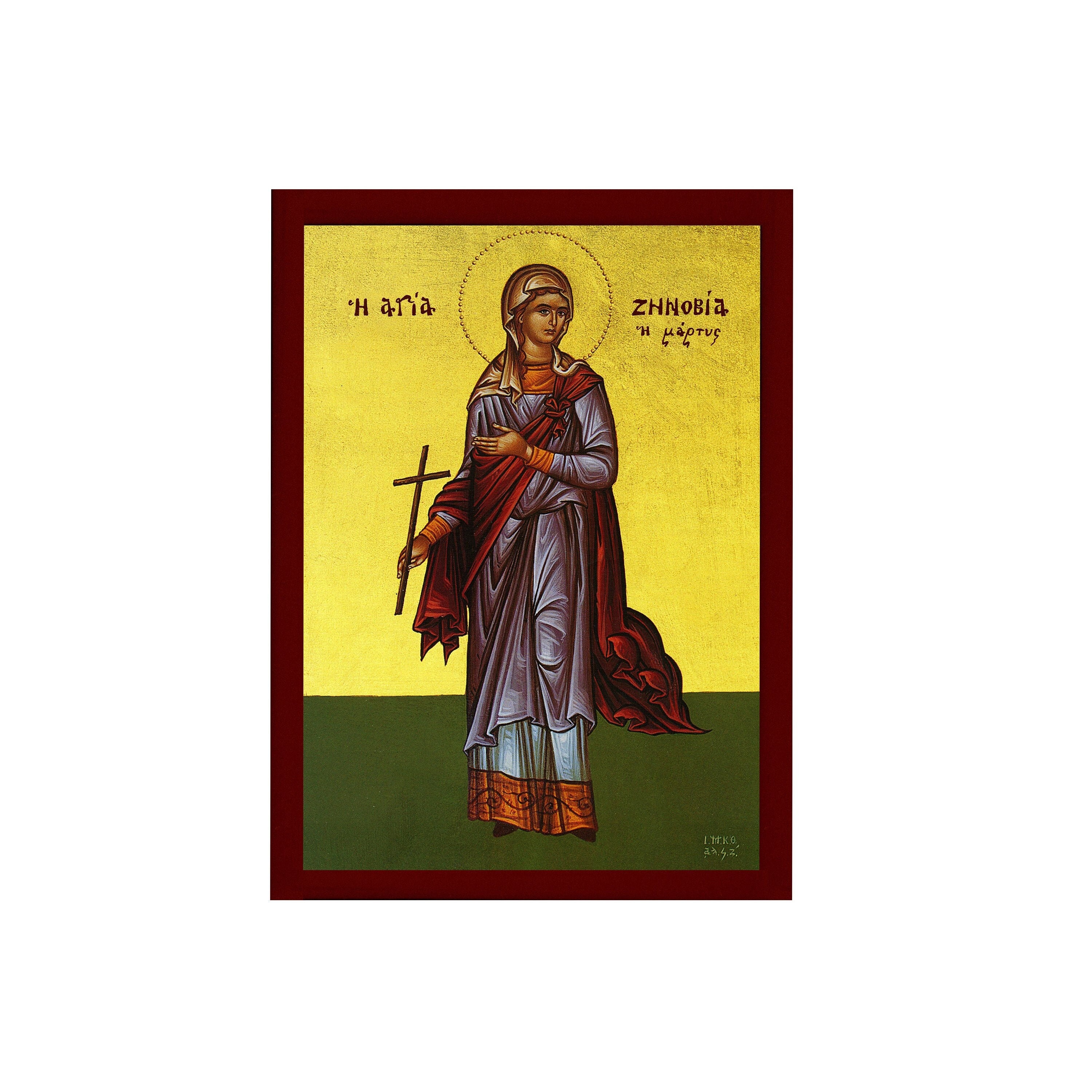 Saint Zenobia Icon Handmade Greek Orthodox Icon of St Etsy