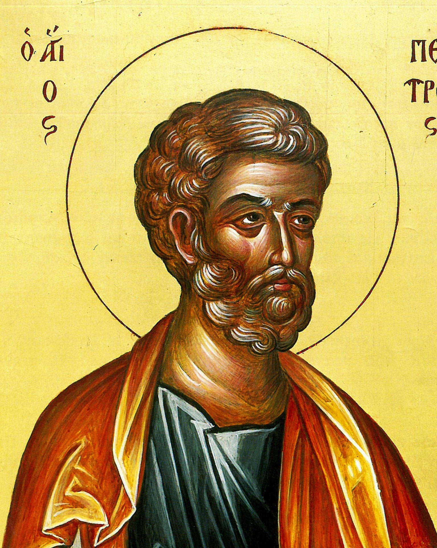 Saint Peter Icon the Apostle, Handmade Greek Orthodox Icon Apostle ...