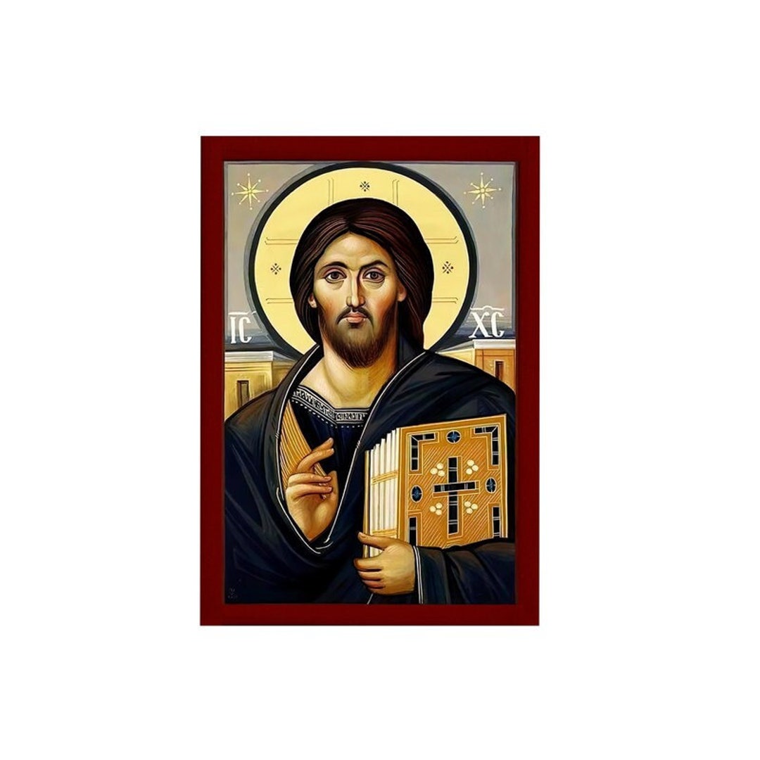 Jesus Christ Icon Sina, Handmade Greek Orthodox Icon of Jesus Christ ...