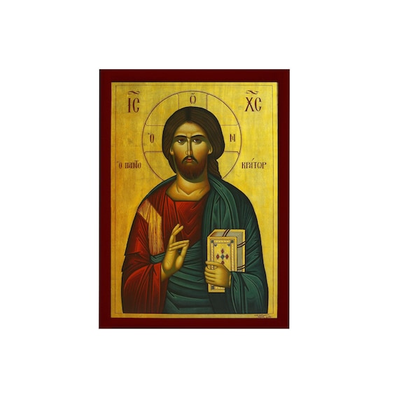 Icon de Jesus Christ grec religieux en bois Icone Jesus Christ Icon en bois