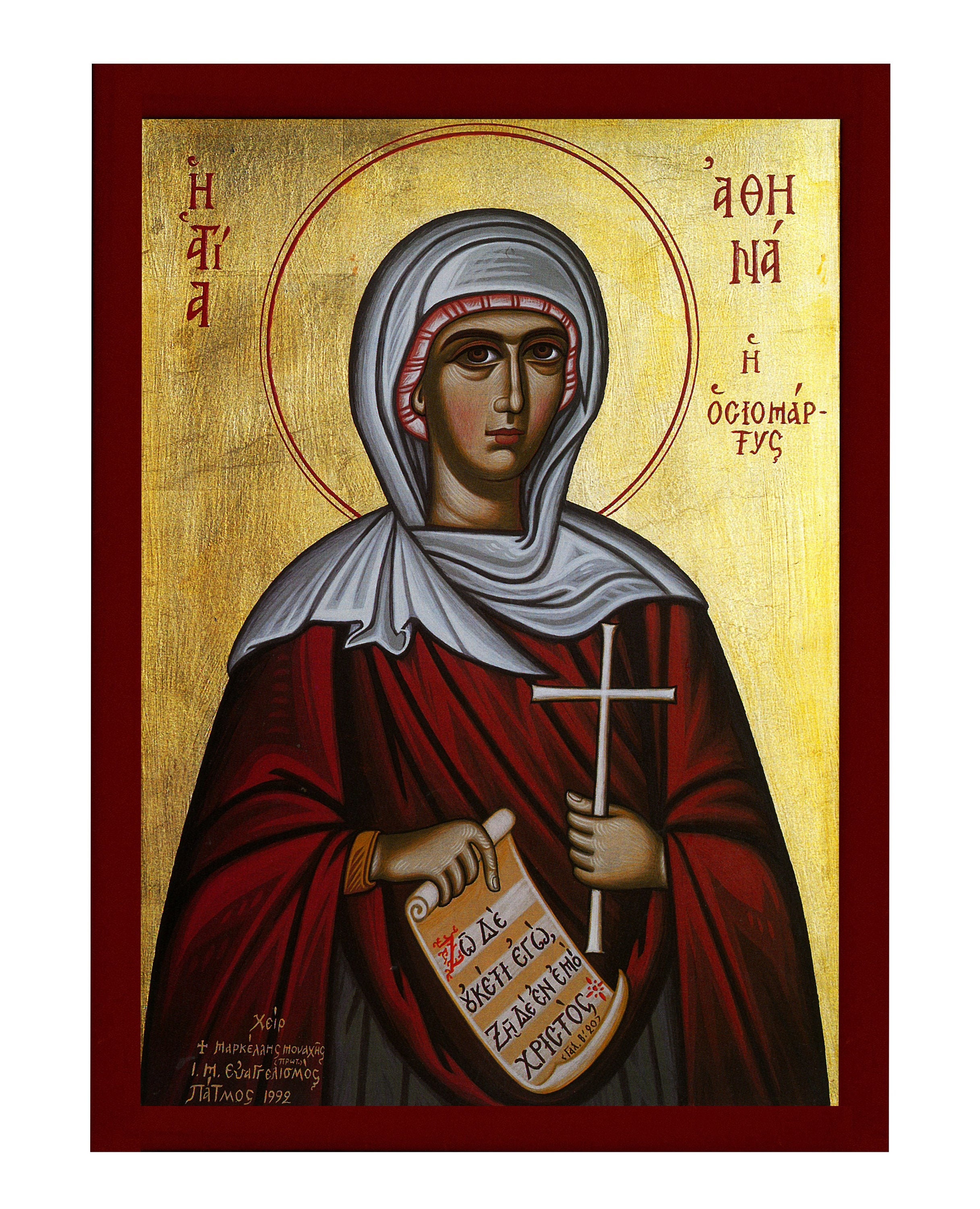 Saint Athena the Martyr Orthodox Icon, Handmade Christian Wall Art on ...