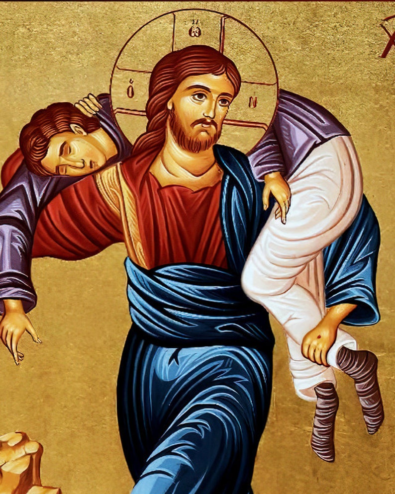 Jesus Christ Icon the Good Samaritan Handmade Greek Orthodox - Etsy