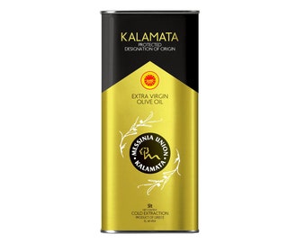 Greek Extra Virgin Olive Oil, Kalamata Messinia PDO Cold Extraction Koroneiki Variety Low Acidity 0.2% Superior First Cold Extraction Oil