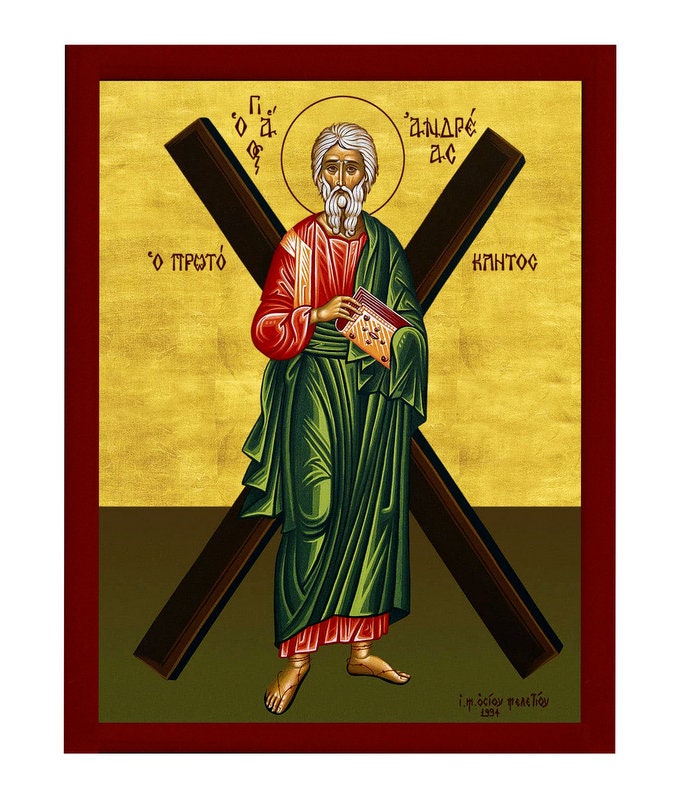 Saint Andrew the Apostle Orthodox Icon, Handmade Christian Wall Art on ...