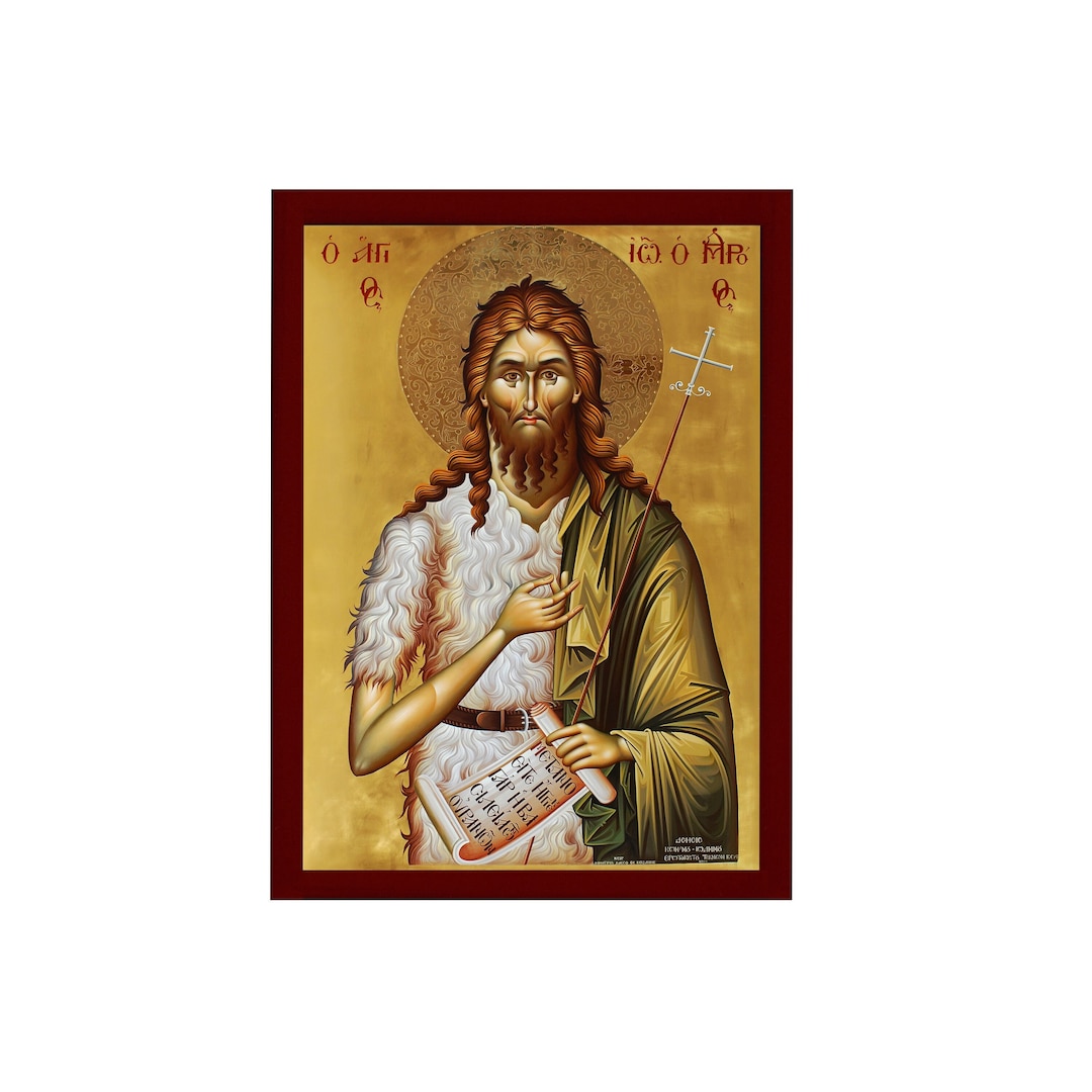 Saint John the Baptist Orthodox Icon, Handmade Christian Wall Art on ...