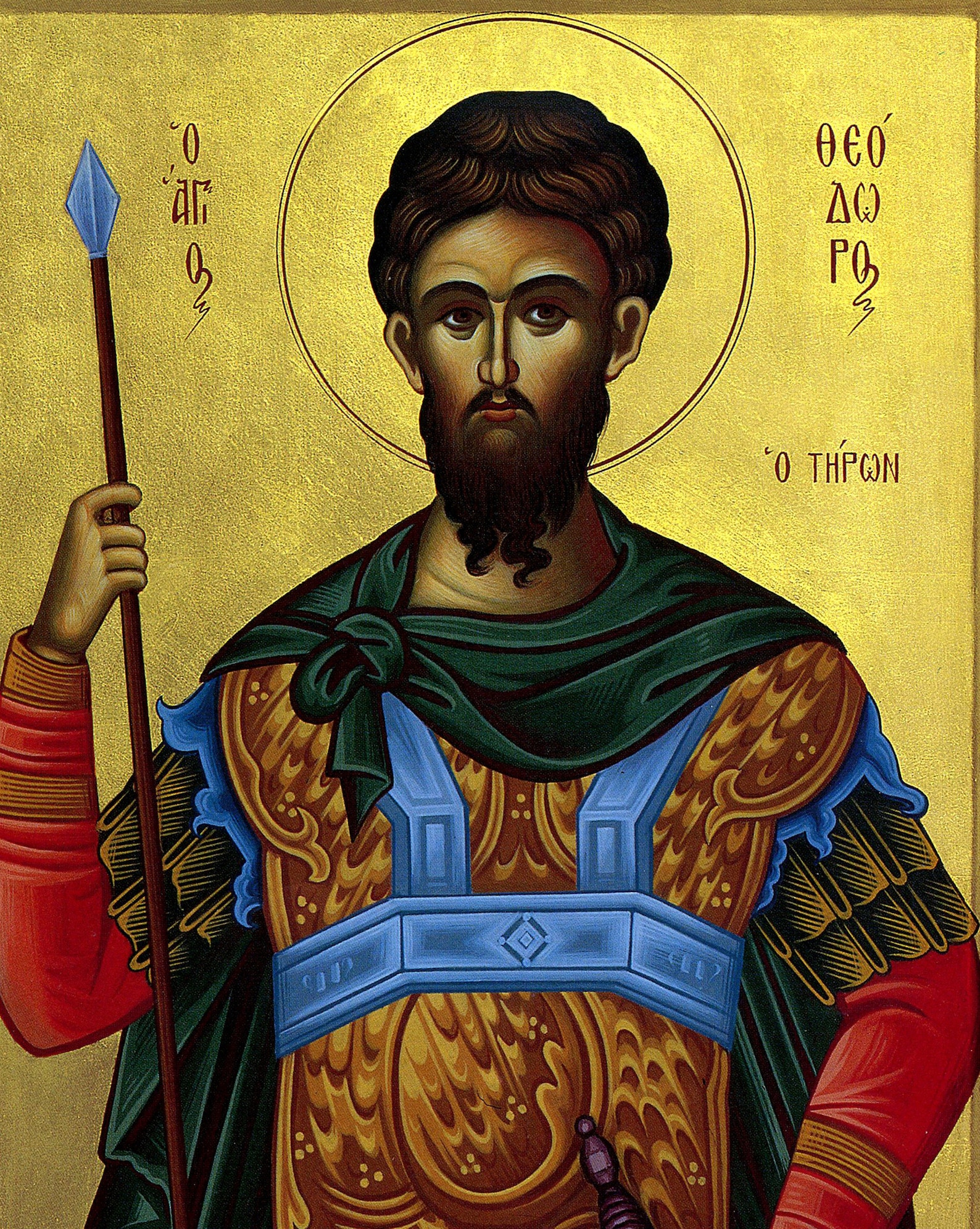 Saint Theodore icon Handmade Greek Orthodox icon St Theodore Etsy